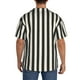 thumbnail image 3 of Fotbe Black And White Thick Stripes Camisa Estampada de Manga Corta para Hombre, Casual de Verano, Estilo Playero, Sin Arrugas-Small, 3 of 5