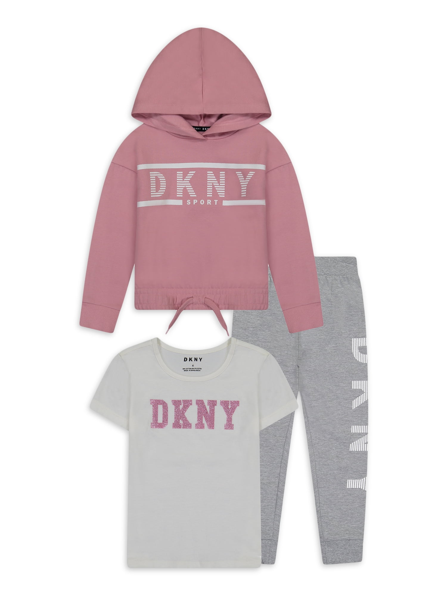 DKNY Girl Pink Blue Tie Dye Cotton Fleece Sleeveless Jumper Hoodie Jacket Top