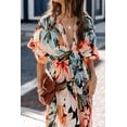 thumbnail image 3 of EASYBRAUS Women High Waist Floral Print Maxi Dress V Neck Batwing Sleeve Summer 2025 S-XXL, 3 of 6