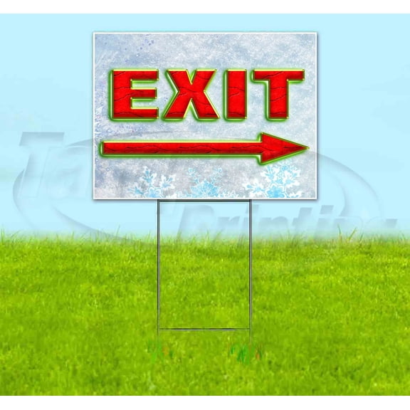 Exit Arrow (18" x 24") Yard Sign, Includes Metal Step Stake