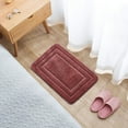 thumbnail image 2 of Bath Mats for Bathroom, Hwkond Flocking Microfiber Printed Carpet, Bathroom Floor Mat, Toilet Mat, Quick Drying Foot Mat, Bathroom Water Absorbing Door Mat,Watermelon Red,40x60cm, 2 of 8