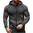 thumbnail image 2 of Kureaily Men's Zip Up Hoodie Casual Loose Fit Pullover Fleece Sweatshirt With Raglan Sleeves For Autumn Winter Comfort Hoodie Pullover Sweatshirts, 2 of 5
