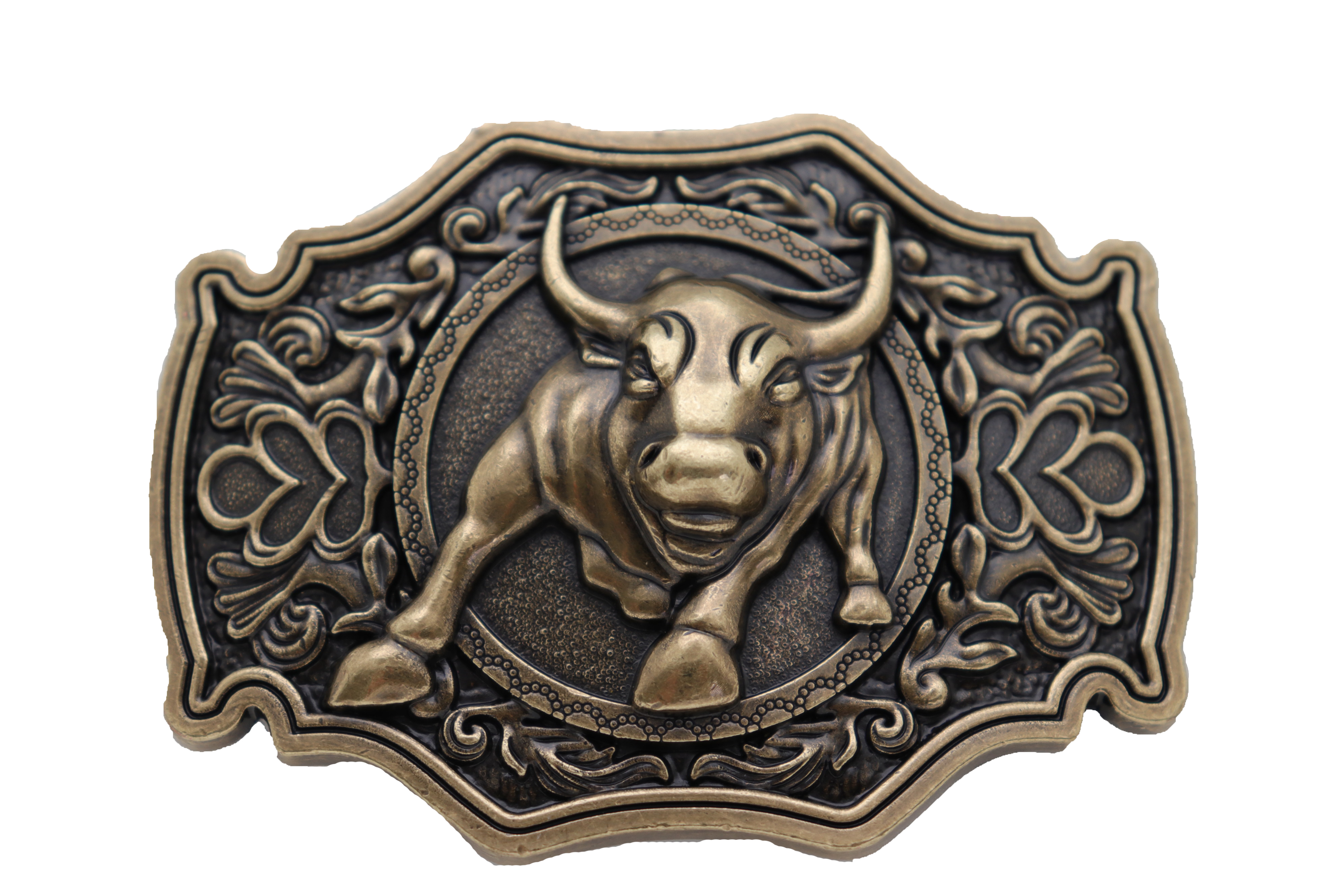 Western Rodeo Style revolver pistol theme feathers Longhorn bull belt buckle Men Western Buckle Silver Metal Revolver Pistol Gun Feather  main image 2