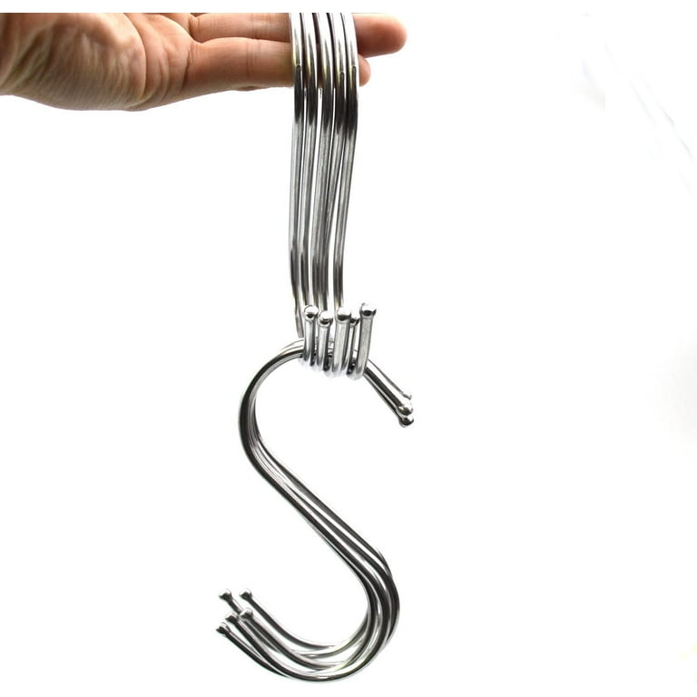 Heavy Duty Metal Chrome Plated S Shape Hooks, Set of 10 (Large)