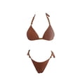 thumbnail image 4 of Trajes de Baño de Corte Alto para las Mujeres Traje de Baño Sexy de Correa sin Espalda de Color Sólido, con Cojín de Pecho sin Soporte de Acero, Traje de Baño de Verano de Nylon Spandex, 4 of 7