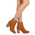 thumbnail image 6 of ML Mandarin-7 Women Faux Suede Almond Toe Chelsea Chunky Heel Bootie, 6 of 6