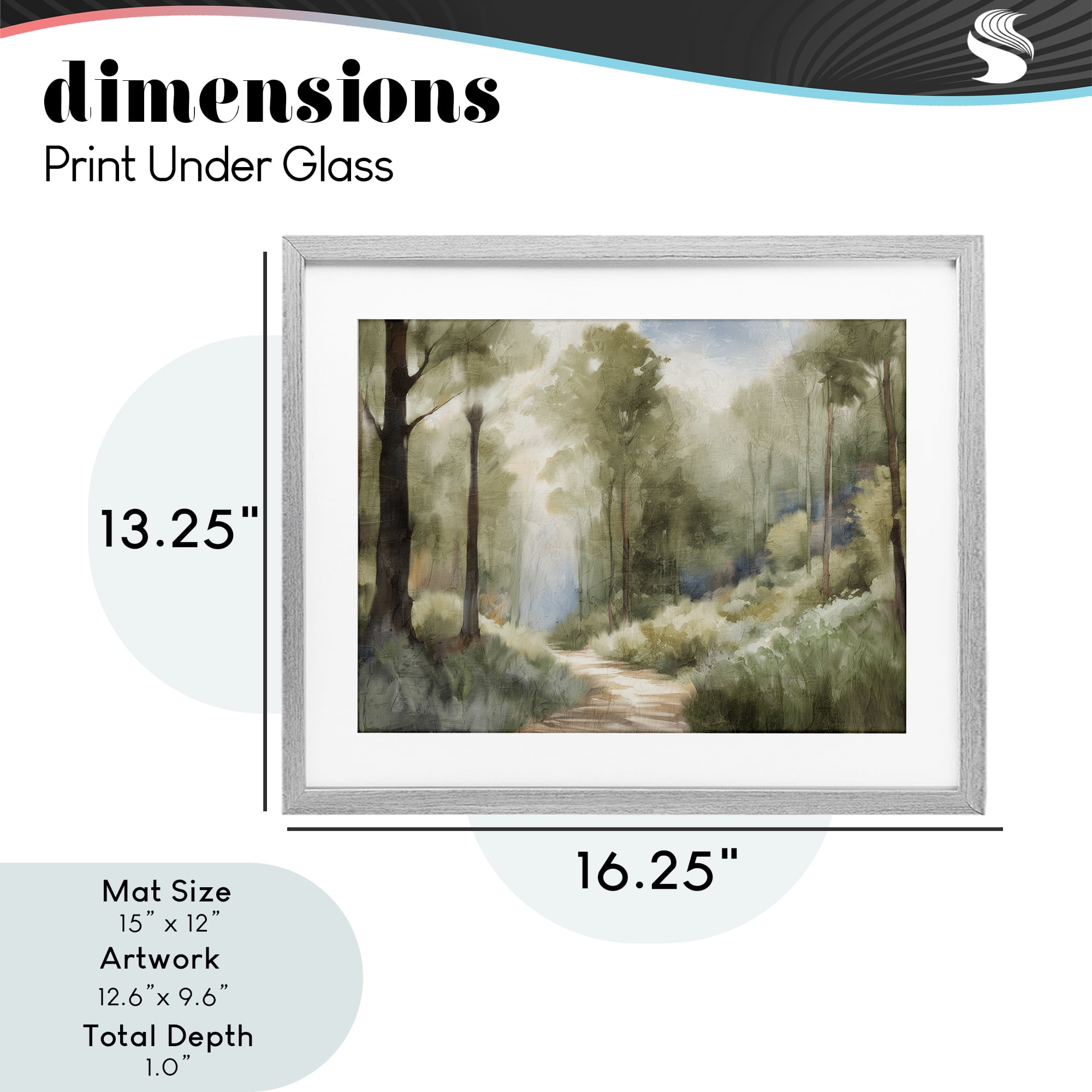 Hazy Atmospheric Walk Gray Framed Print Under Glass, design by Kim Allen