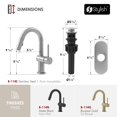 thumbnail image 3 of Stylish Single Handle 9-inch Stainless Steel Pull Down Dual Function Bathroom Faucet B-114S, 3 of 13