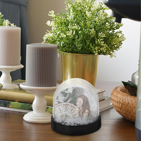 PAMINGONO Picture Snow Globes Aluminum Globe Design Sublimation Printing 1Pcs Black