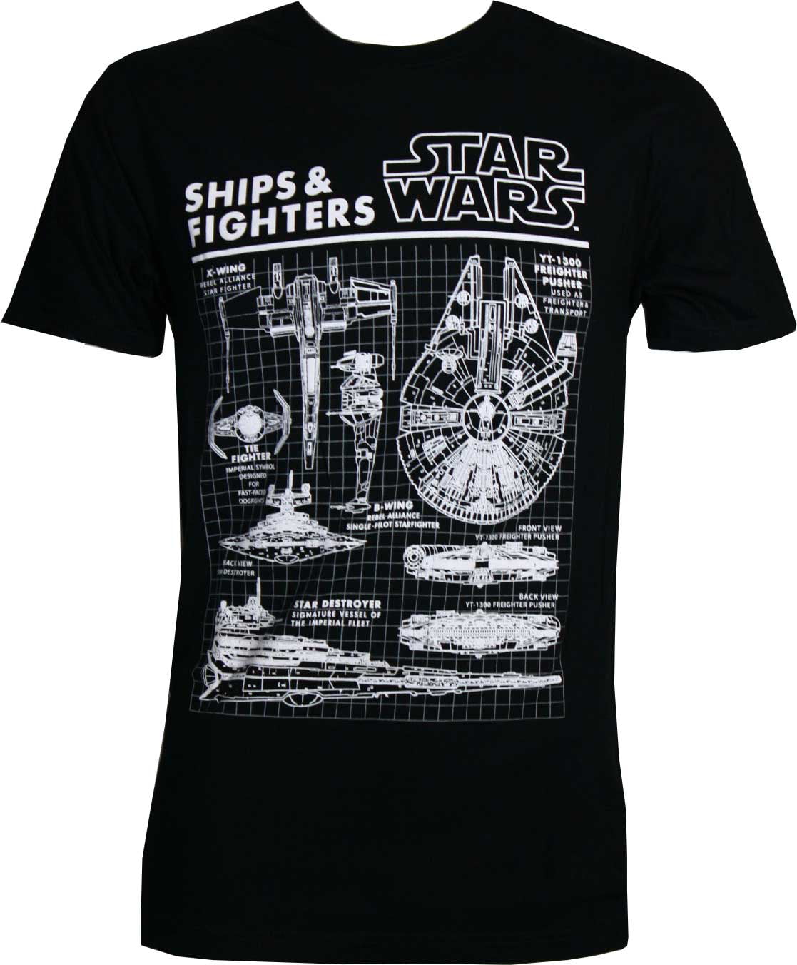 Ik heb het erkend Geplooid Abstractie Star Wars Ships & Fighters Men's Black Shirt, Medium - Walmart.com