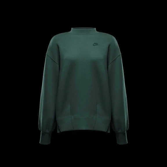 Nike Sportswear Tech Fleece Women's Oversized Crew-Neck Sweatshirt (FV8041-338, Vintage Green/Black) Size Medium