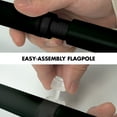 thumbnail image 5 of G128 Combo Pack: 5 Ft Tangle Free Aluminum Spinning Flagpole (Black) & Pirate Jolly Roger Swords Flag 2x3 Ft, ToughWeave Series Embroidered 300D Polyester | Pole with Flag Included, 5 of 9