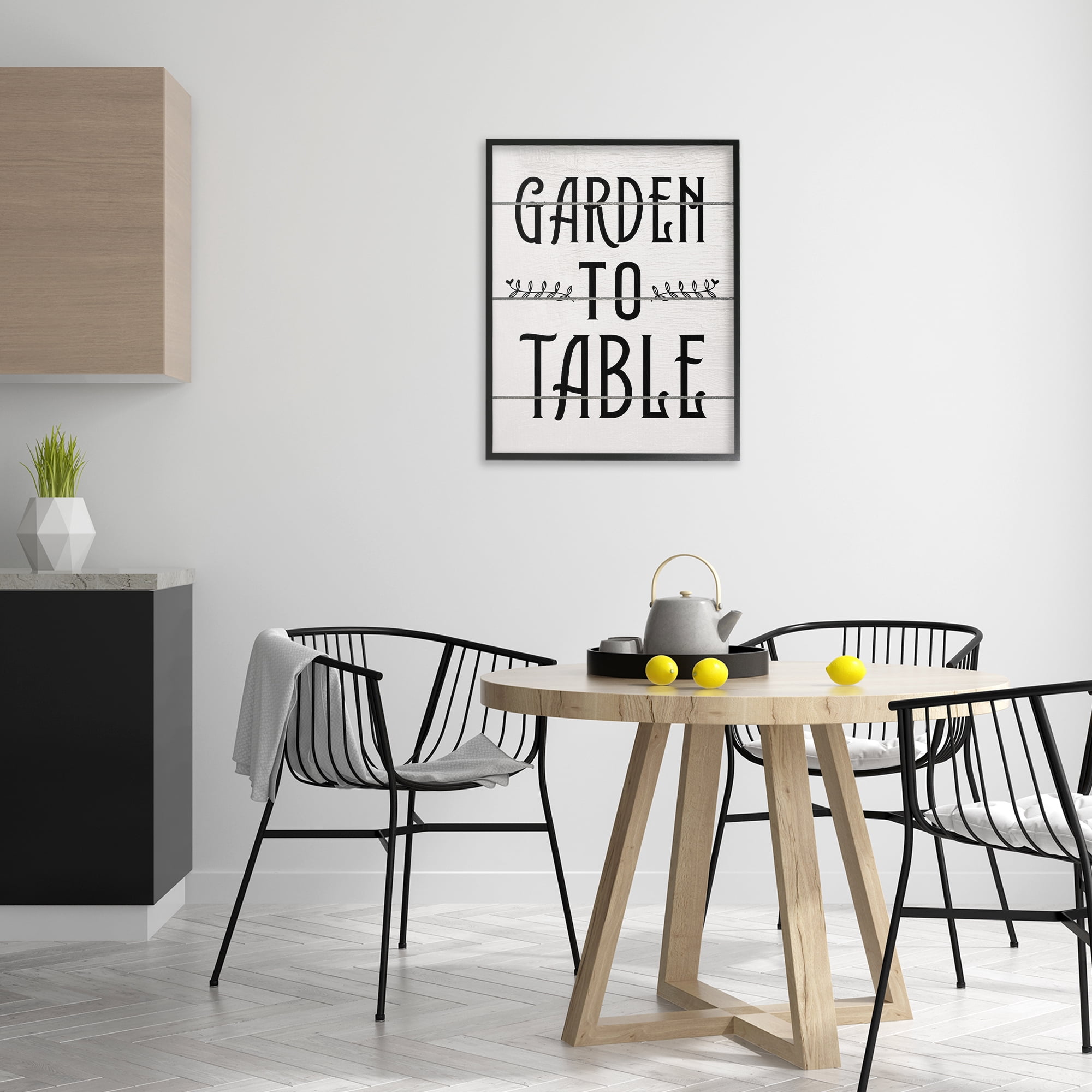 Stupell Industries Garden To Table Typography Painting Black Framed Art Print Wall Art, 24 x 30