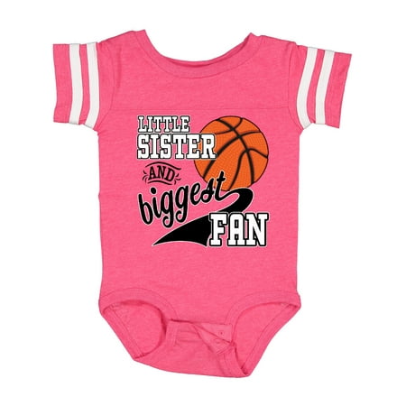

Inktastic Little Sister and Biggest Fan- Basketball Player Gift Baby Girl Bodysuit