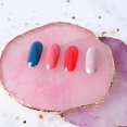 thumbnail image 3 of BRILLAR Práctica paleta de esmalte de uñas de resina rosa con borde dorado - Estante de pintura para manicura, 3 of 5