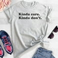 thumbnail image 2 of Kinda Care Kinda Don't T-shirt, Unisex Women's Men's Shirt, Lazy Shirt, Chill Shirt, Heather Ash, X-Large, 2 of 6