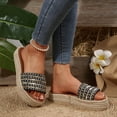 thumbnail image 4 of Mqqzkk Women's Low Platforms Sandals Fashion Woven Slippers Open Toes Sandals Casual Lightweight Summer Slip On Soft Comfy Shoes, 4 of 9