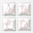 thumbnail image 4 of Ludlz English Alphabet Floral Print Pillow Case Waist Cushion Cover Wedding Bed Decor, 4 of 8