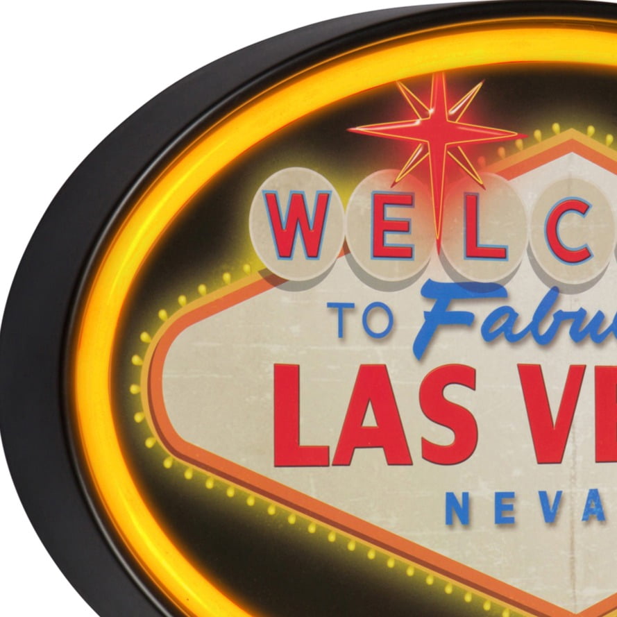 Welcome to Las Vegas LED Neon Sign Vintage Inspired Retro Wall Decor for the Home, Game Room, Bar, or Man Cave (16” x 10” x 2”)