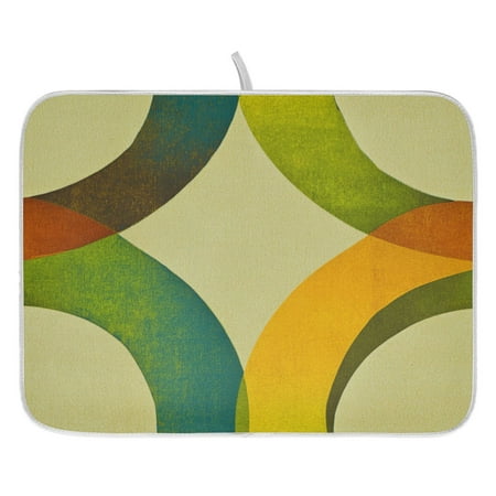 

Circles Geometric Pattern Dish Drying Mat for Kitchen Quick Drying Absorbent Soft Durable 16 x 18