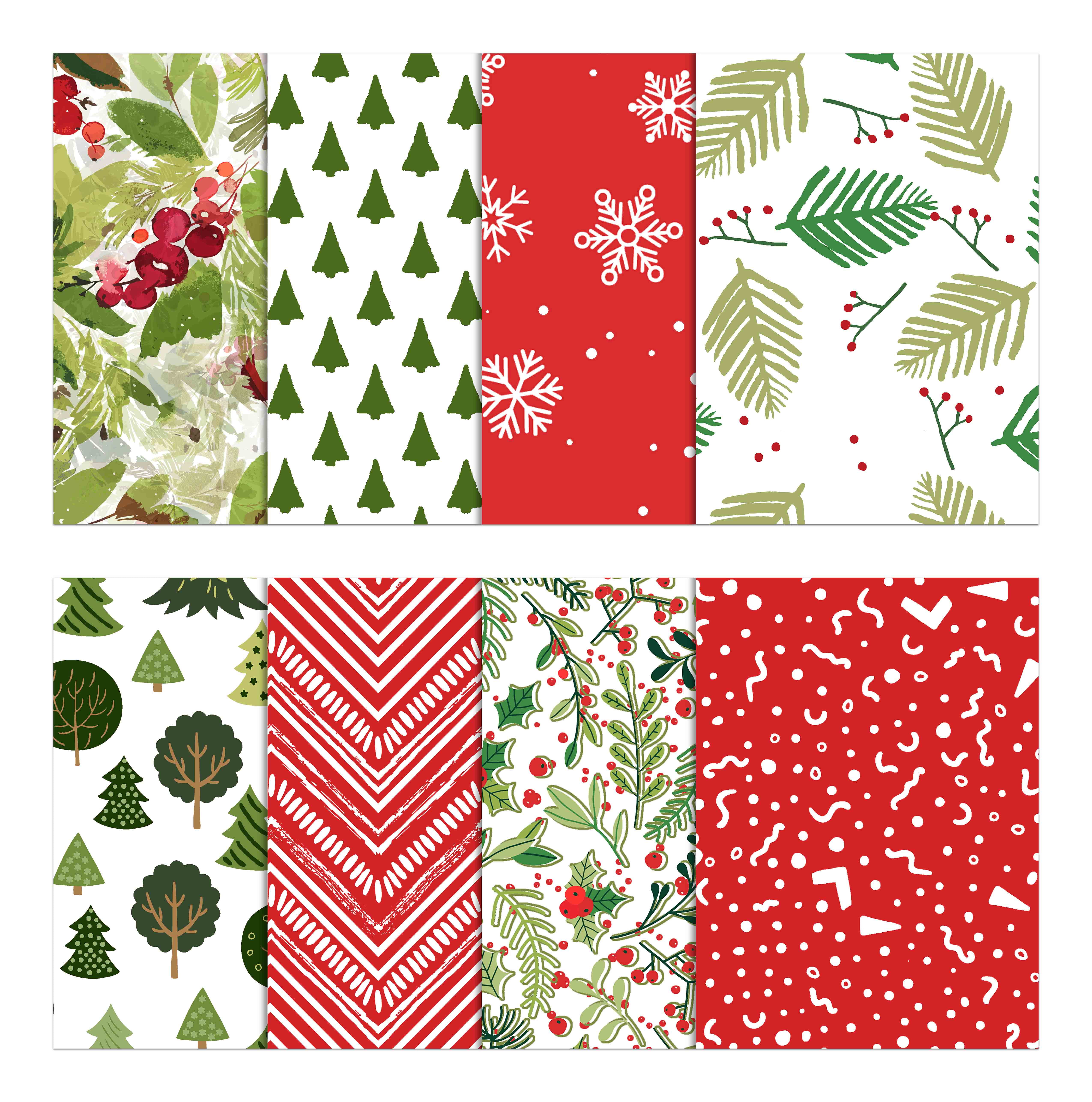 Soimoi 8 Pc Fat Quarter Bundle-ChristmasPrint 18"x 22"DIY Patchwork-100% CottonPre-Cut Quilting Fabric Red- White & Green