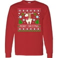 thumbnail image 3 of Inktastic Merry Christmas Sloth and Llama Ugly Sweater Style Long Sleeve T-Shirt, 3 of 5