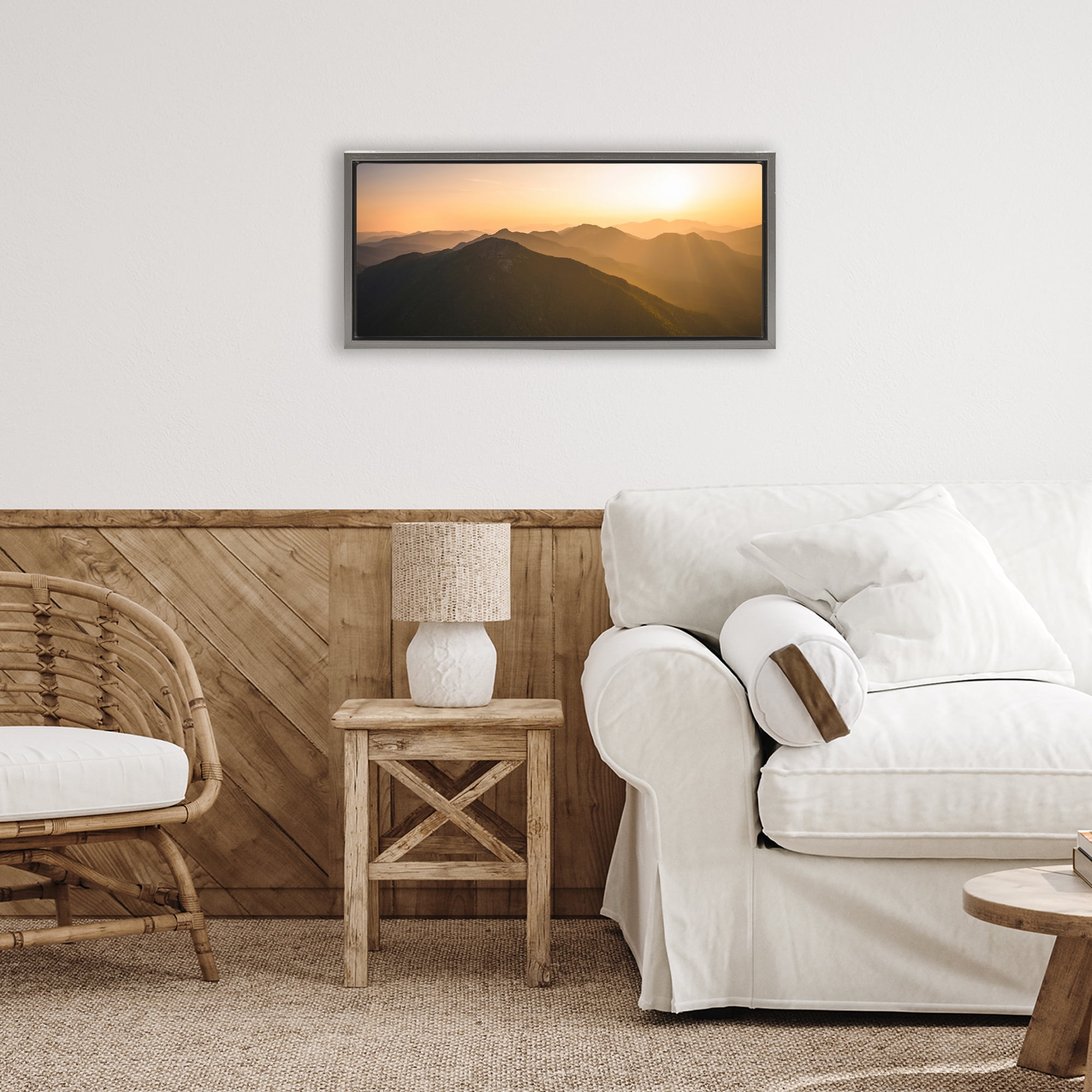 Stupell Industries Sunrise Over The Adirondacks Gray Framed Floater Canvas Wall Art, design by Jonathan Zaharek