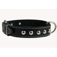 thumbnail image 3 of Black Genuine 1" Wide Thick Leather Studded Dog Collar. Fits 14"-17" Neck, Medium Breeds., 3 of 4