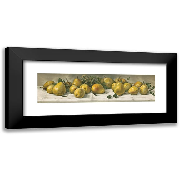 J. E. Barclay 14x7 Black Modern Framed Museum Art Print Titled - Study of Pears (1891)