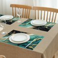 thumbnail image 3 of Teal Marble Gold Line Pattern Summer Placemats Table Placemats Set Of 4-Linen Kitchen Washable Placemats Table Mats 11.8"x17.7" Non-Slip Heat Resistant, 3 of 6