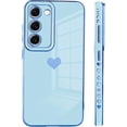 thumbnail image 4 of Samsung Galaxy S23 Plus 5G Case Love Heart 6D Plating Electroplate Luxury Elegant Case Camera Protector Soft TPU Shockproof Protective Corner Back Cover -Blue, 4 of 10