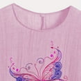 thumbnail image 4 of DDAPJ pyju Butterfly Shirts for Women Oversized Cotton Linen Crewneck T Shirt 2025 Fashion Casual Summer Short Sleeve Tops Lightning Sales Today Pink XXL, 4 of 5