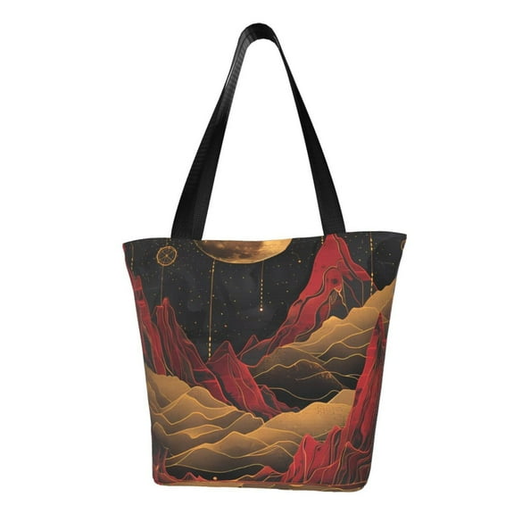 Sikiie Lunar Mountains Golden Rivers Shoulder Bag Casual Hobo Crossbody Tote Bag for Women and Men Large Purse Messenger Bag Travel Work