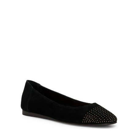 

PAUL GREEN Womens Blsck Black Embellished Round Toe Slip On Leather Ballet Flats 7.5
