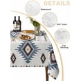 thumbnail image 2 of Blue Aztec Table Cloth, Southwest Boho Tribe Abstract Geometric Art Waterproof Tablecloth for Square Tables, Reusable Washable Fabric Table Cover for Restaurant Kitchen Dining Tables 54"x54", 2 of 6