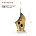 thumbnail image 4 of Alpine Corporation 8" x 12" Hanging Vintage Metal and Wood Birdhouse, Yellow, 4 of 12