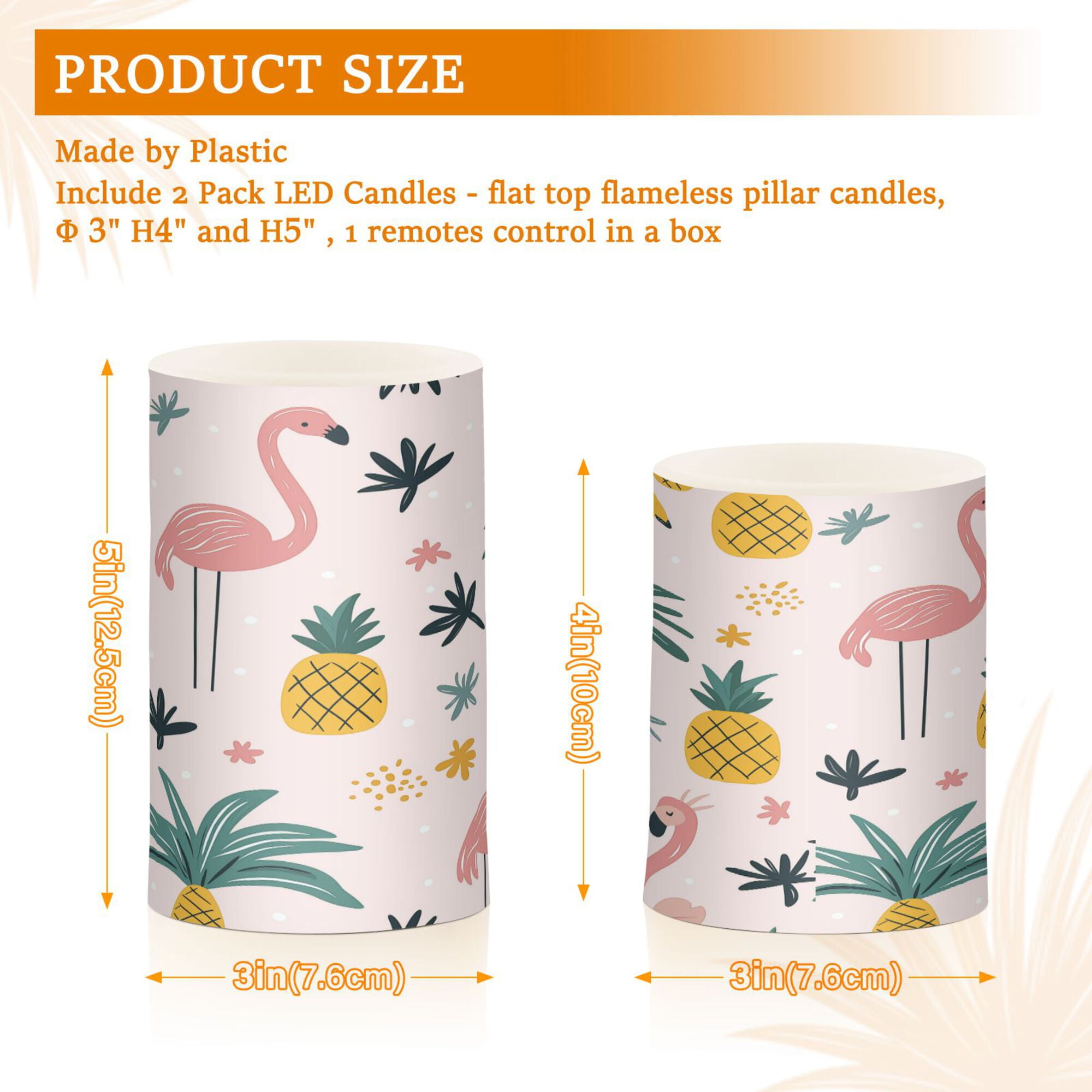 Yayeee Flameless Candles with Remote Flickering Battery Operated Multi Color Changing, Flamingo Pattern