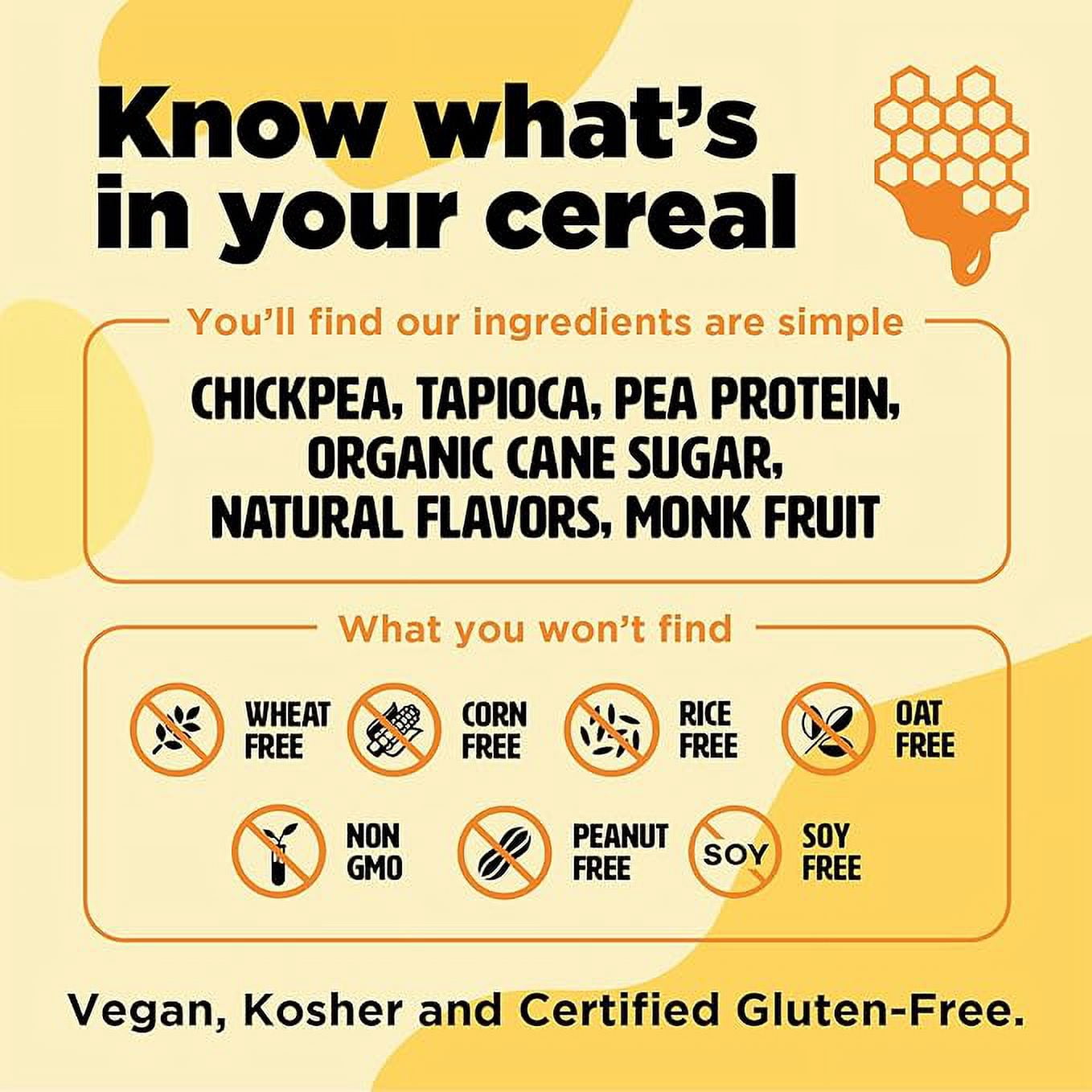 (Pack of 6), Three Wishes Honey Grain-Free Cereal, 8.6 oz