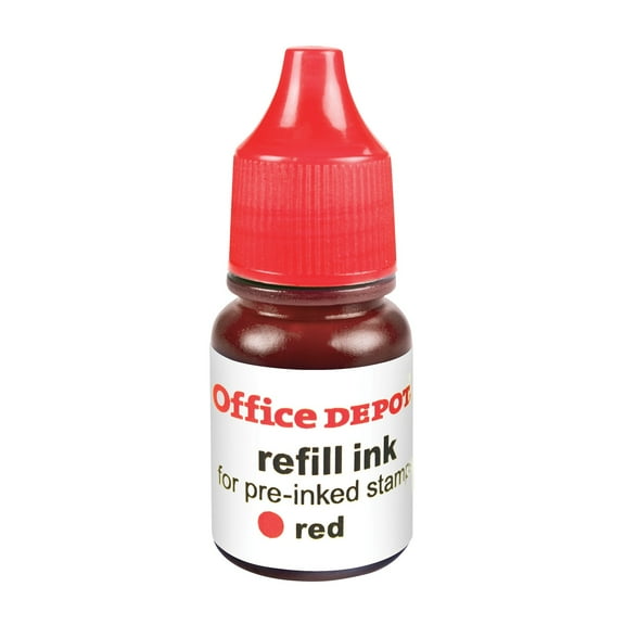Office Depot® Brand Pre-Ink Refill Ink, Red, Pack Of 2