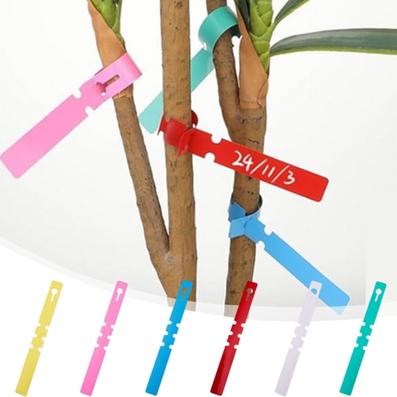Plant Labels Waterproof PVC Loop Tags – Adjustable Garden Marker Sleeves for Flowers, Potted Plants, Nursery and Greenhouse Use, 200 Pack