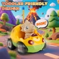 thumbnail image 2 of Coche de juguete QPOU con control remoto con dinosaurio, paquete de 2 unidades para niños mayores de 18 meses, 2 of 7