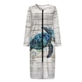 thumbnail image 4 of Xoenoiee Turtle Wood Paint Splatter Print Women Long House Coat Zipper Front Robes Full Length Nightgowns with Pockets Loungewear Bathrobe, S, 4 of 7