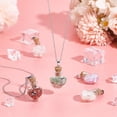 thumbnail image 2 of 12Pcs 6 Styles Natural Mixed Gemstone Chip Heart Glass Bottle Pendants Wishing Bottle Charms with Platinum Plated 304 Stainless Steel Snap on Bails 38x22x11mm 2pcs/style, 2 of 6