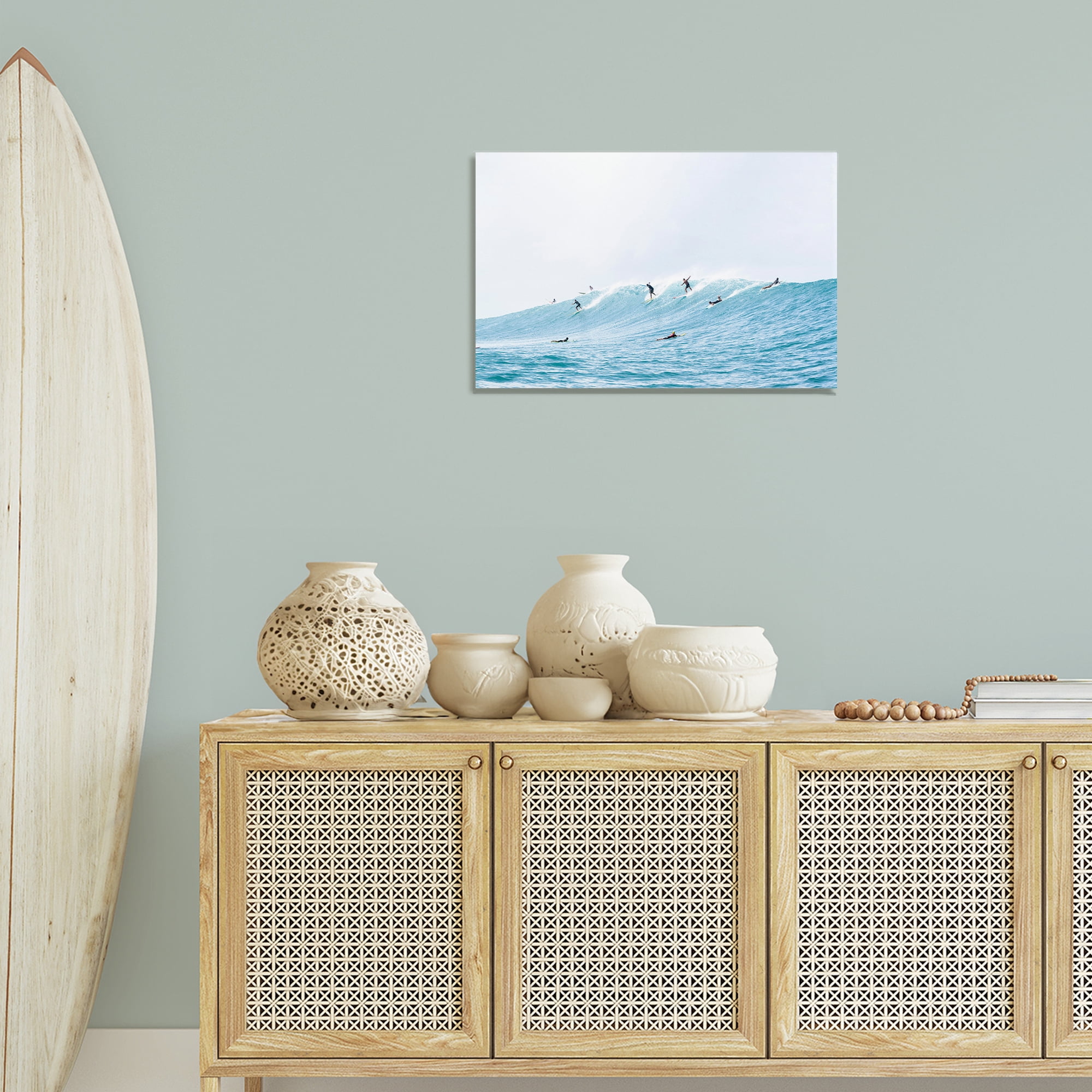 Stupell Industries Blue Wave Surfers Nautical & Beach Photography Wrapped Canvas Art Print Wall Art, 24 x 16