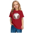 thumbnail image 3 of STETMN Girls Baseball Shirt for Game Day: Cute Short Sleeve Baggy Tee with Sports Print, 3-10Y, 3 of 5