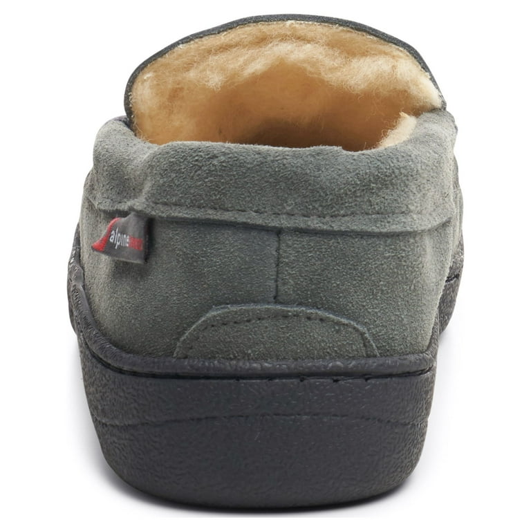 Alpine Swiss Yukon Mens Suede Shearling Moccasin Slippers Moc Toe