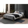 thumbnail image 3 of Omax Decor Julia Wood and Fabric Upholstered Queen Platform Bed in Charcoal, 3 of 6