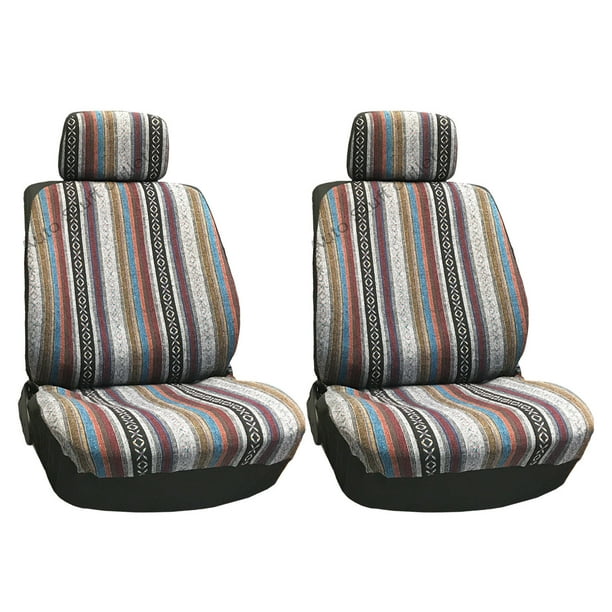 4 Pc Universal Baja Inca Saddle Mexican Blanket Front Seat Covers Pair Low Back Com - Mexican Blanket Seat Covers Toyota Tacoma