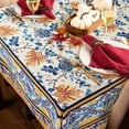 thumbnail image 5 of Floral Tablecloth for Rectangle Tables 60 x 84 Inches Blue Farmhouse Tablecloth Outdoor Table Cloth Washable Waterproof Oil-Proof Tablecloths for Picnic Party Wedding Home Kitchen, 5 of 5
