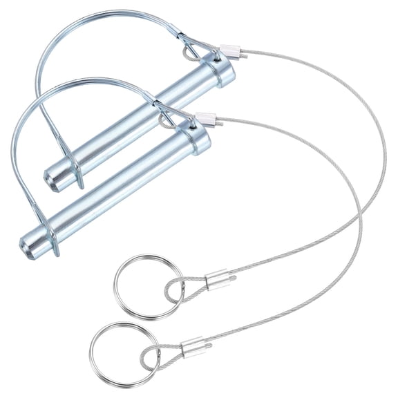 Uxcell 2 Pcs 15/32"Â x 3-17/32"D Shape Trailer Coupler Pins with Ear Extended Cord